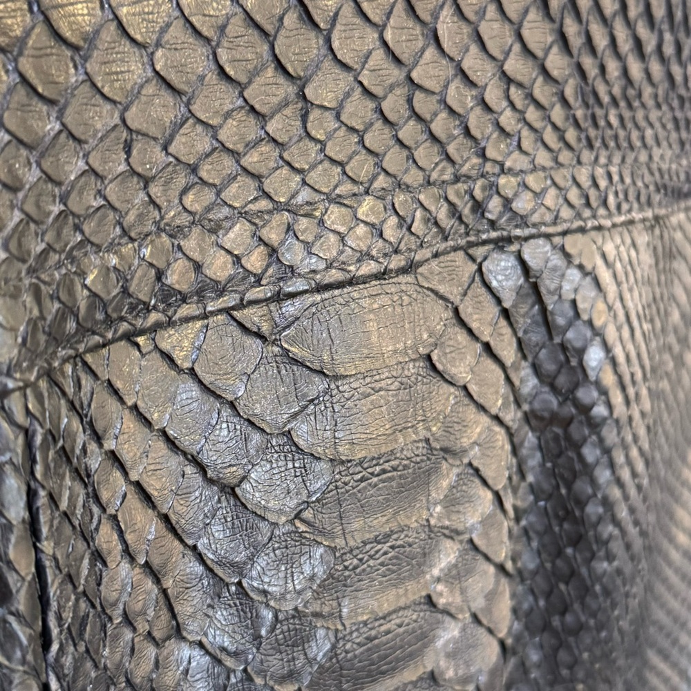 Black Snakeskin Leather Jacket - Picture 7 of 10